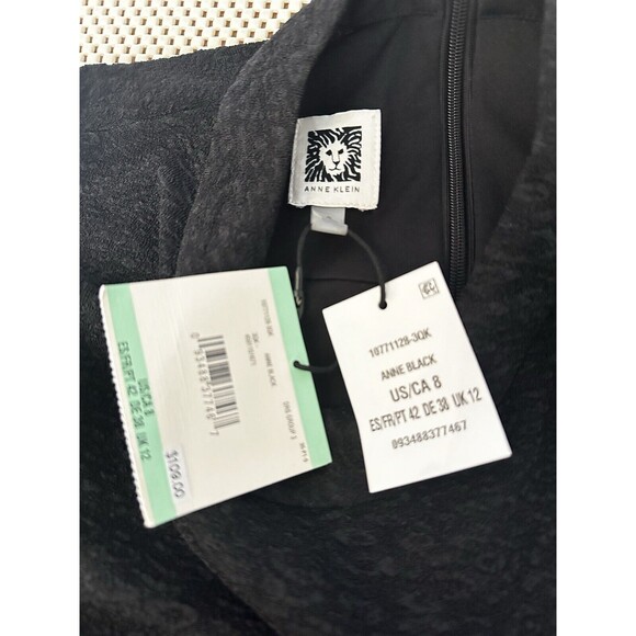 NWT Anne Klein Sleeveless Sheath Dress 8 Black Textured Stretchy‎ Curve Hugging - Picture 6 of 16